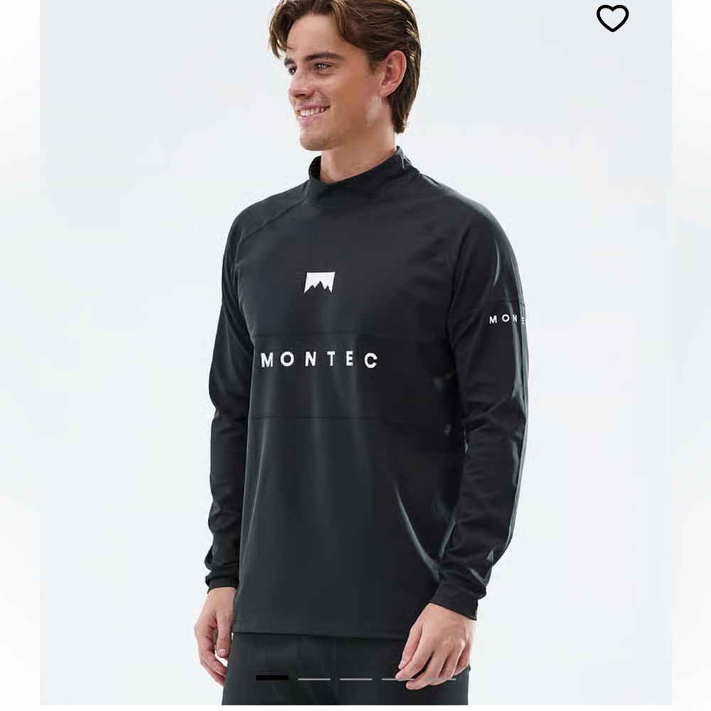 Montec Alpha Base Layer Top Ski Snowboard Long Sleeve Black Mens XL NWT NEW